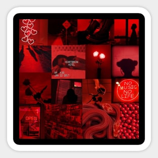 RED PHOTO COLLAGE Sticker